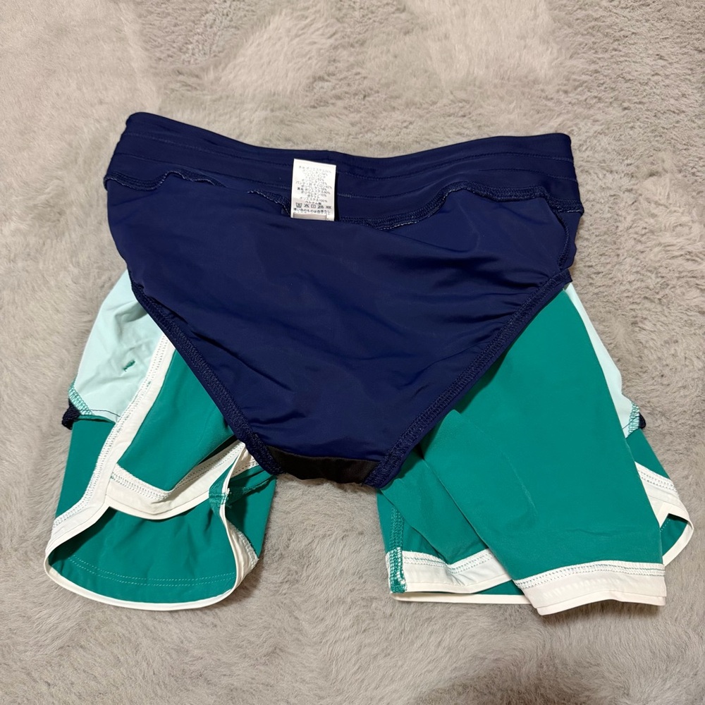 Lands' End SunShade UPF 50 5" Swim Board Shorts with Panty Size 4 Green Pockets - Picture 11 of 12